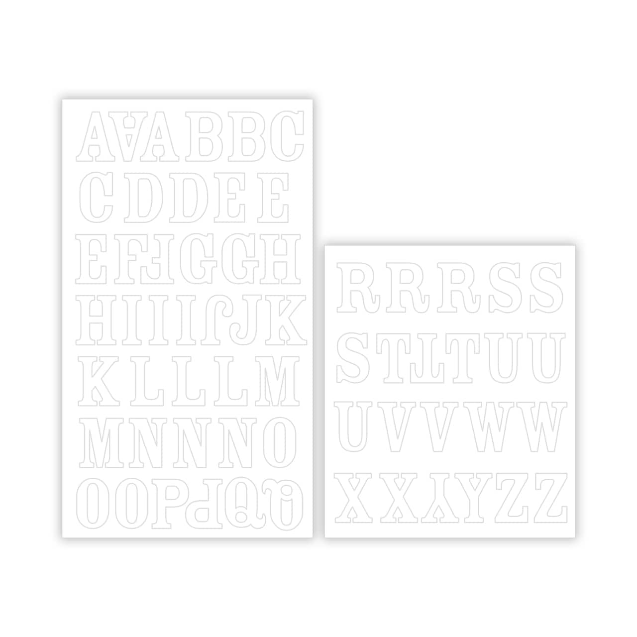 White Serif Alphabet Iron-On Transfers by Make Market®
